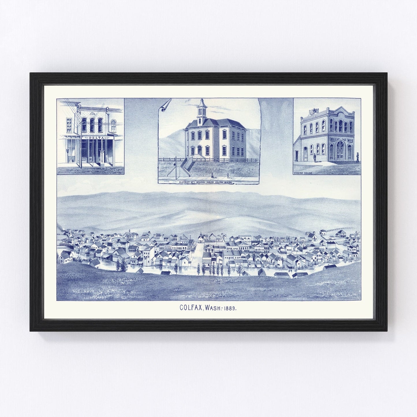 Vintage map of Colfax, Washington, 1889