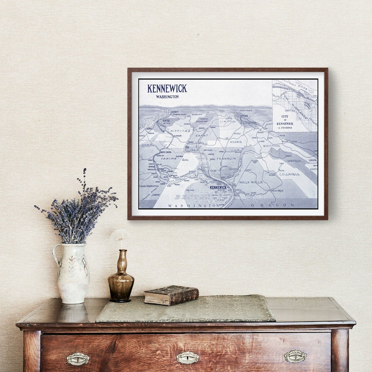 Vintage Map of Kennewick, Washington, 1911