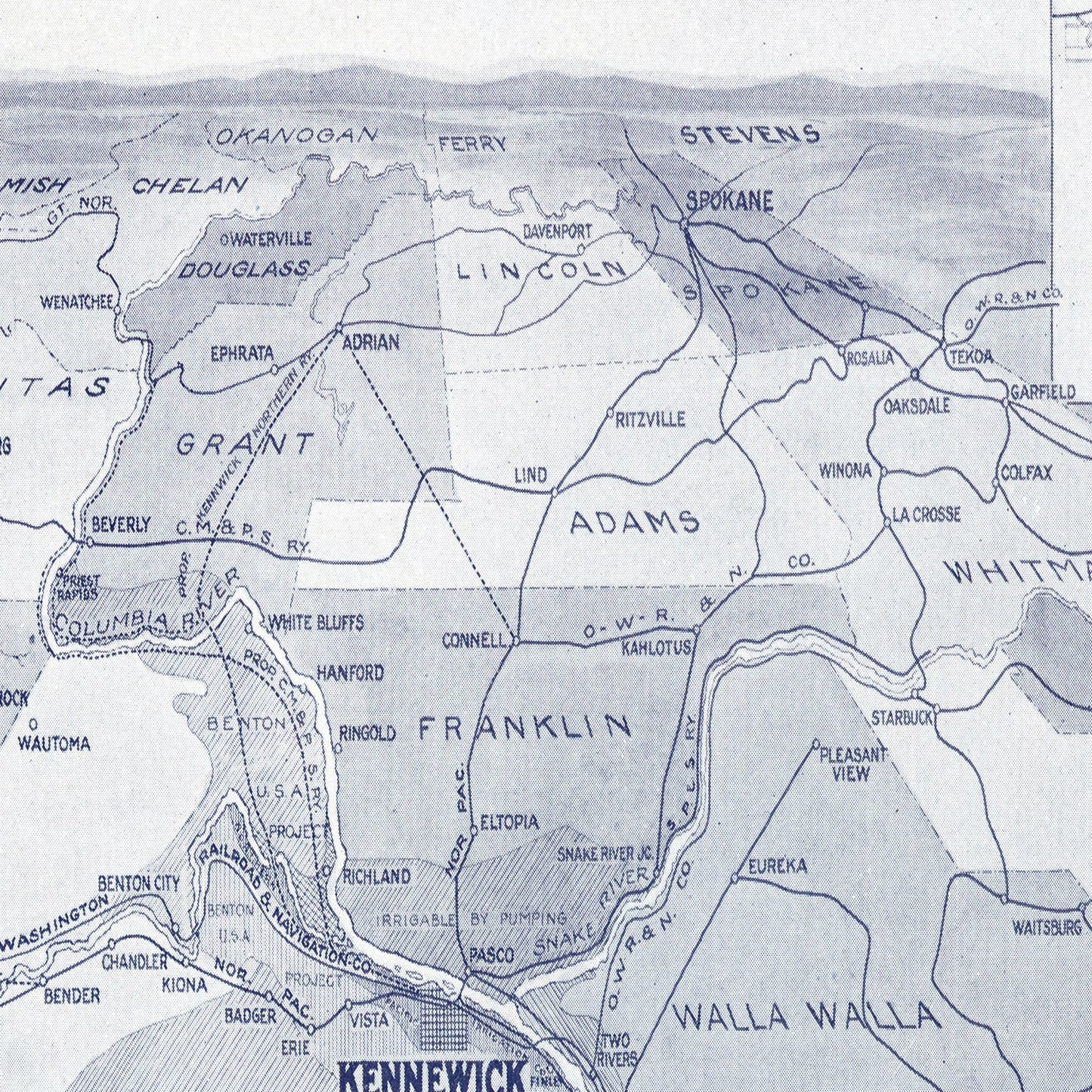 Vintage Map of Kennewick, Washington, 1911
