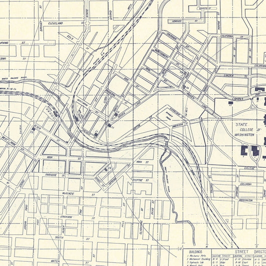 Washington State University, Pullman 1920 Vintage Map
