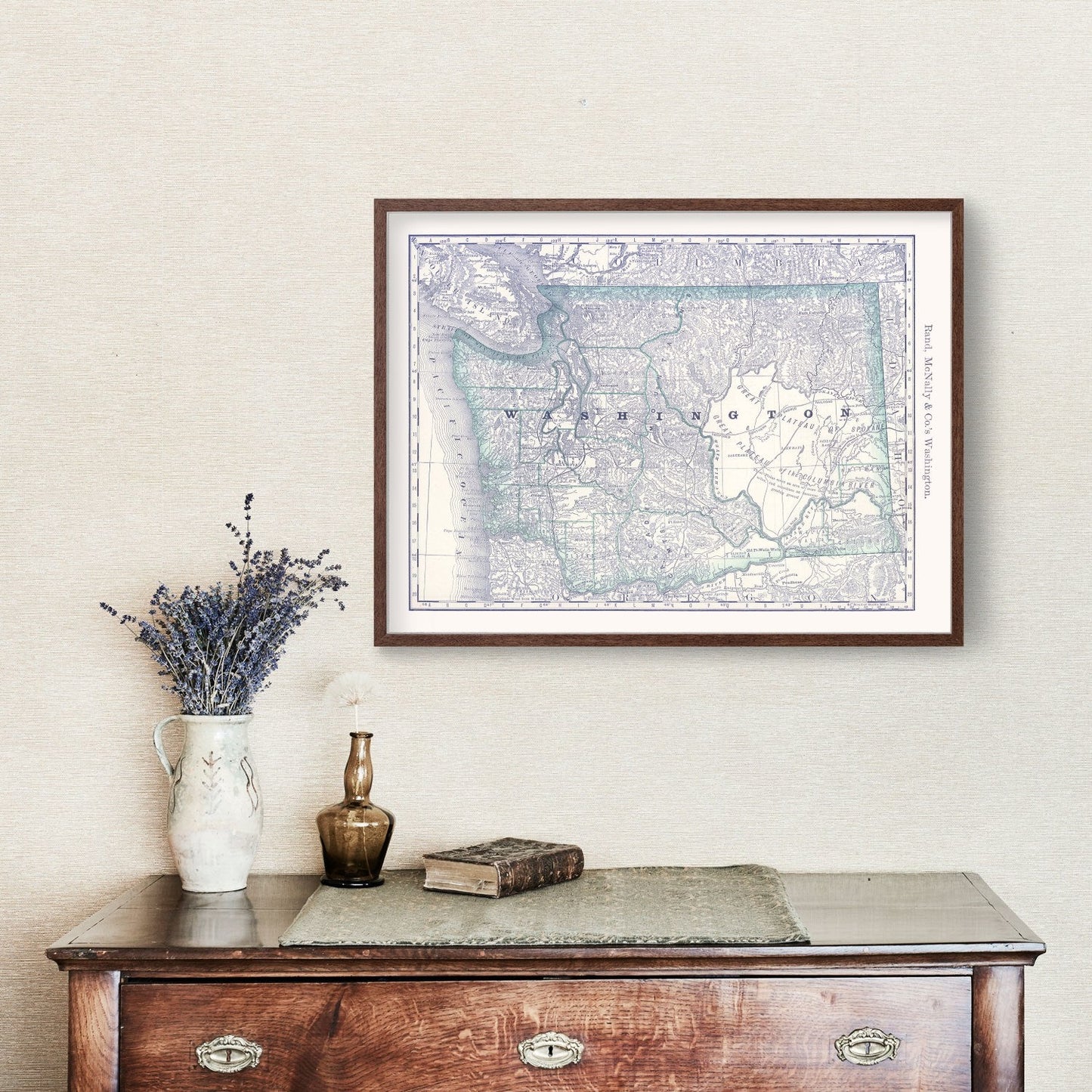 Vintage Map of Washington Territory, 1881