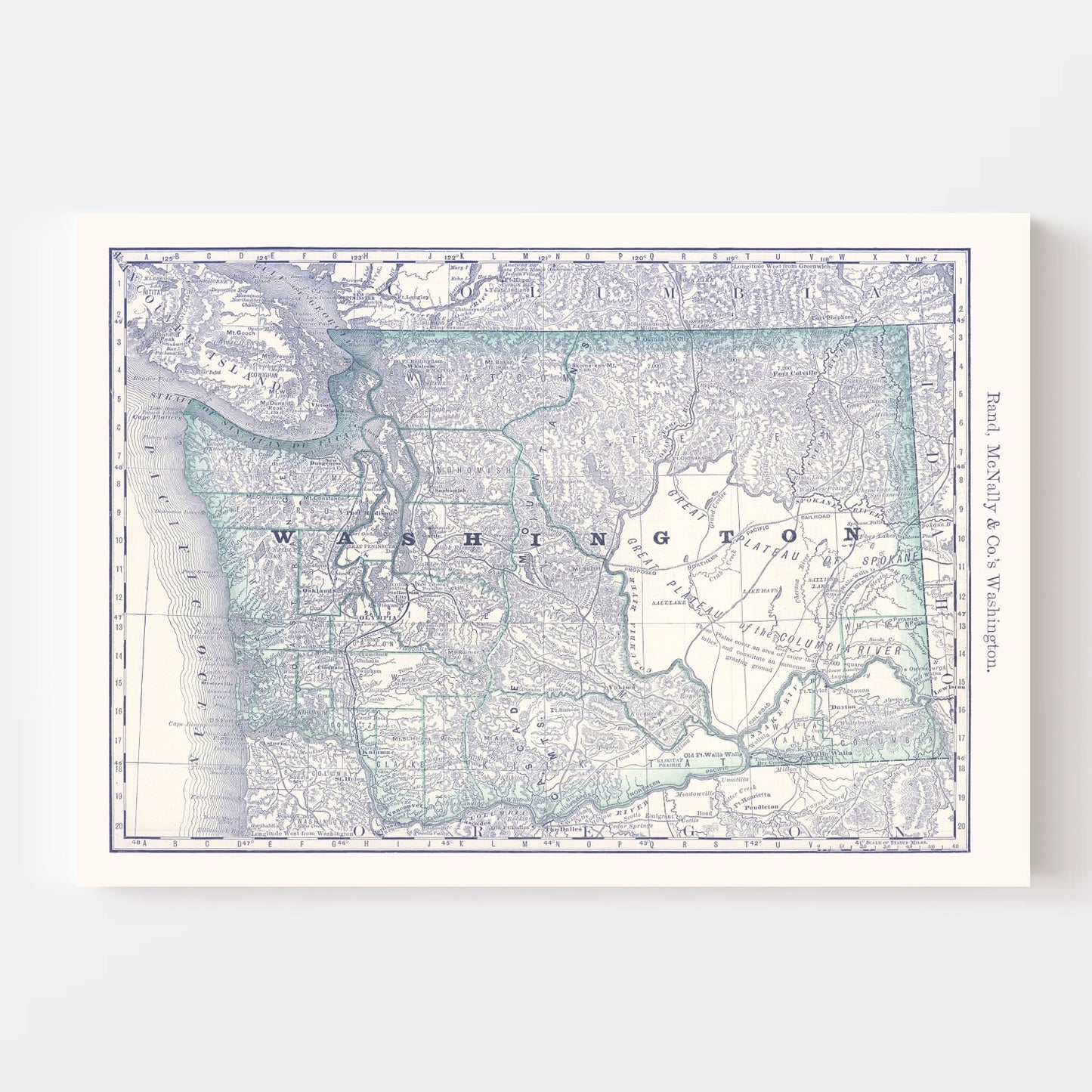 Vintage Map of Washington Territory, 1881