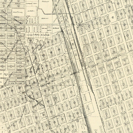 Vintage Map of North Yakima, Washington, 1908