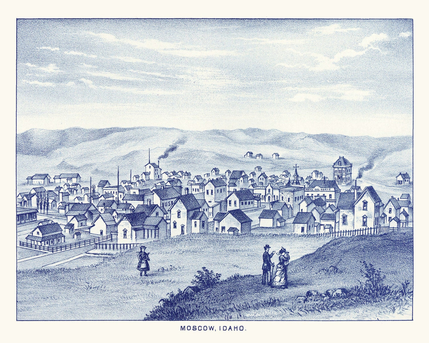Vintage Map of Moscow, Washington, 1889