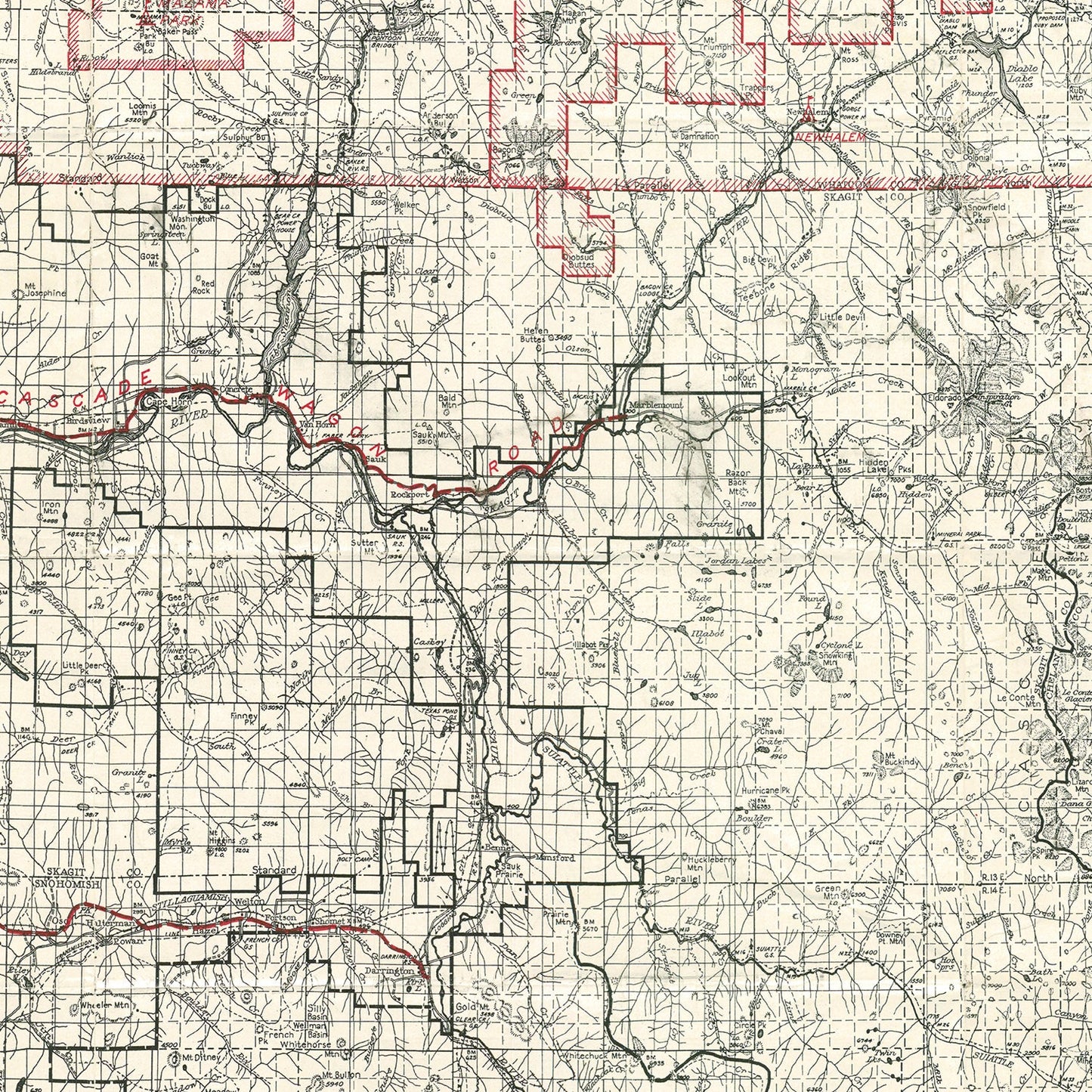 Vintage Map of Mt. Baker National Forest, Washington, 1931