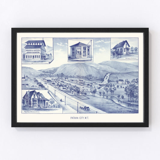 Vintage map of Pataha City, Washington, 1889