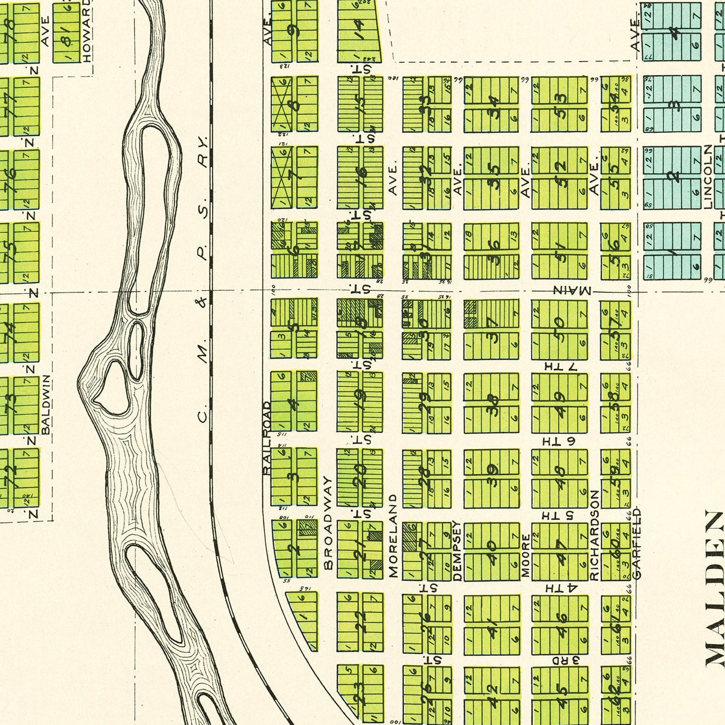 Vintage Map of Malden, Washington, 1910