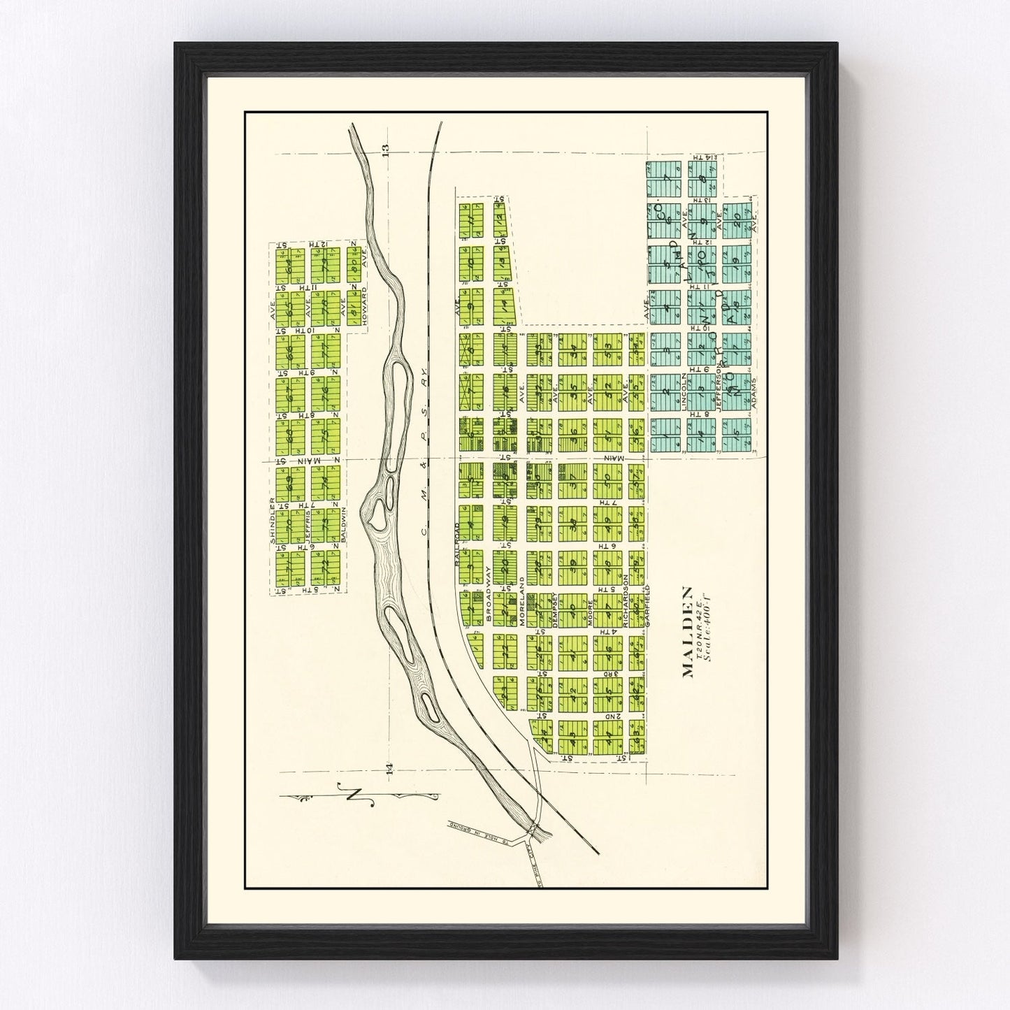 Vintage map of Malden, Washington, 1910