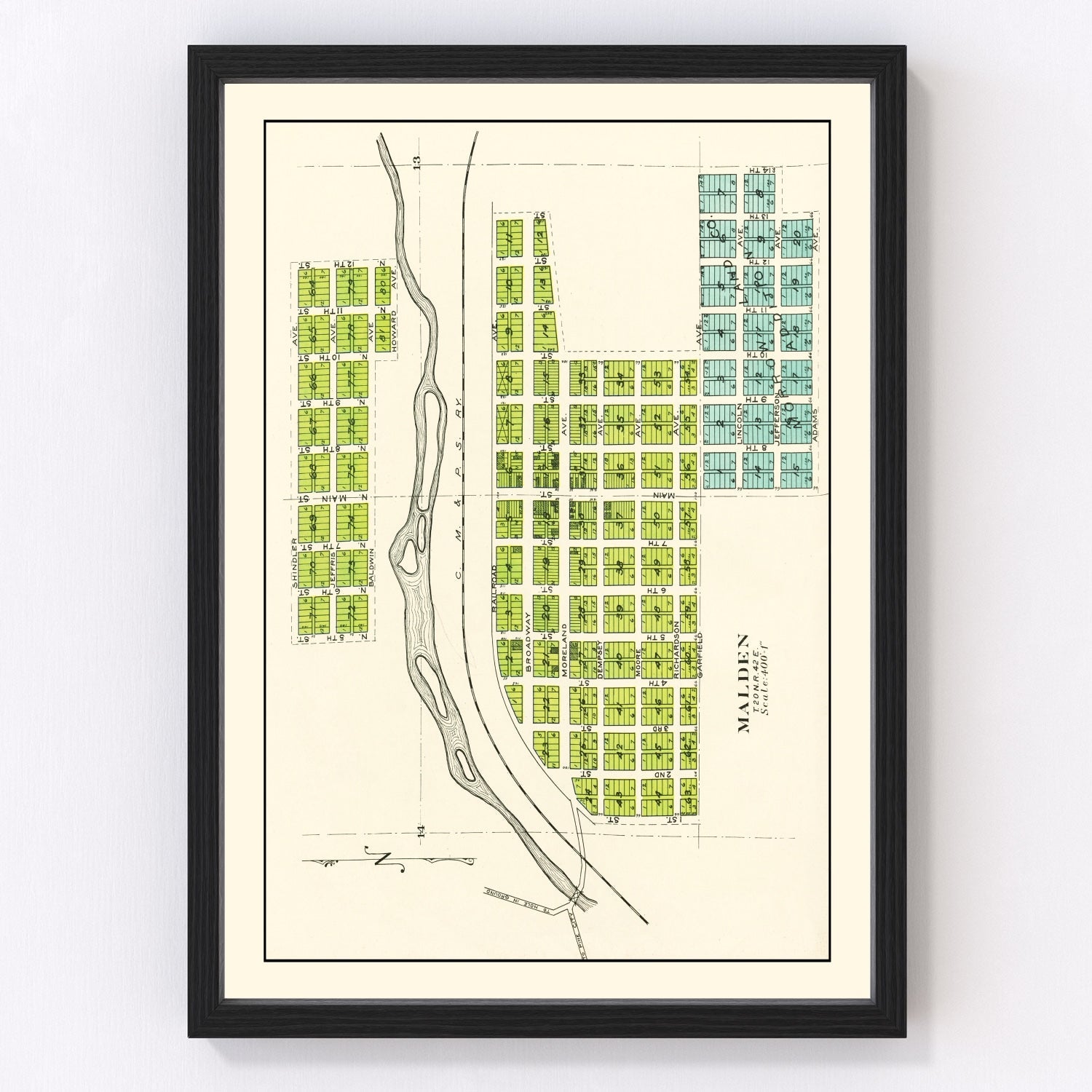 Vintage map of Malden, Washington, 1910