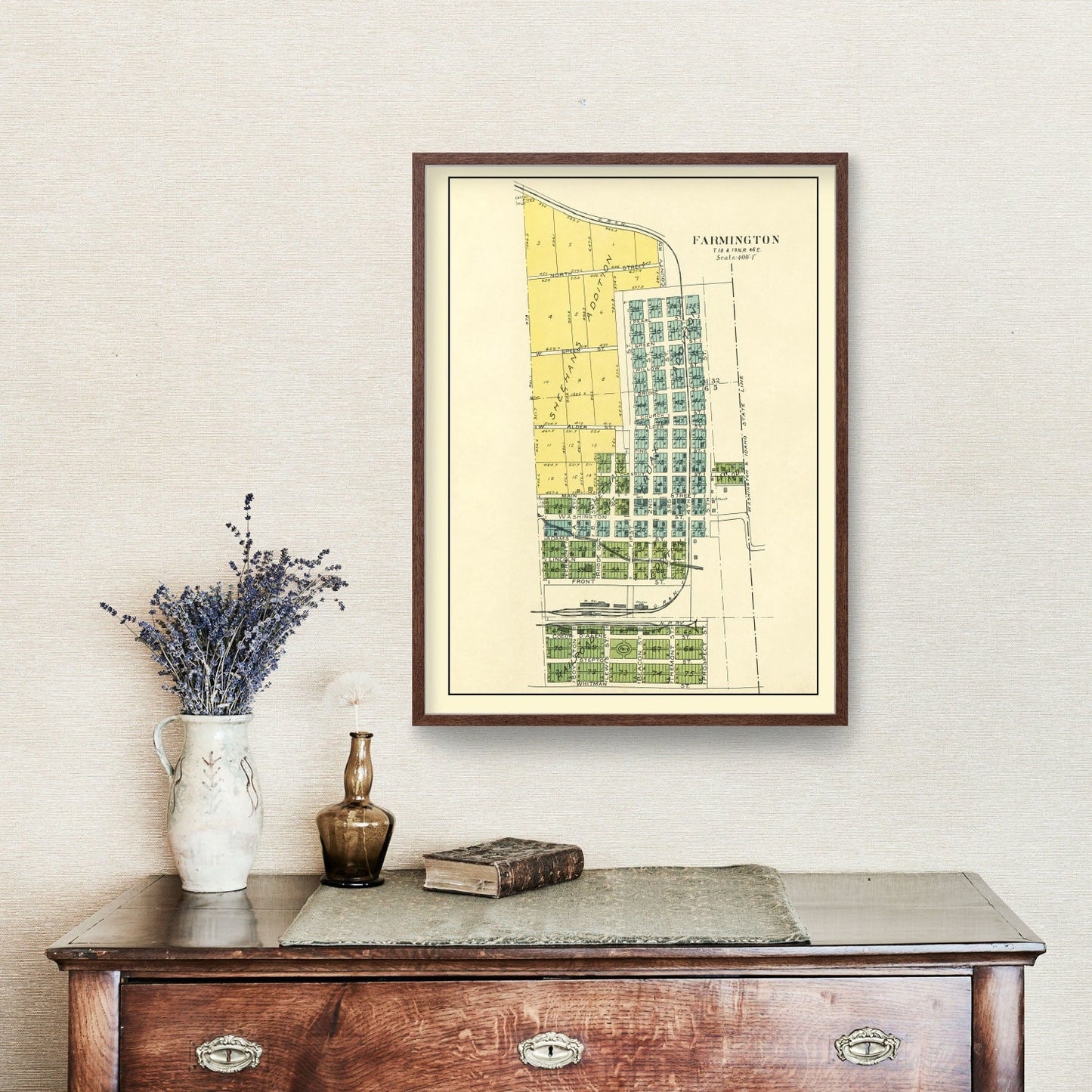 Vintage Map of Farmington, Washington, 1910