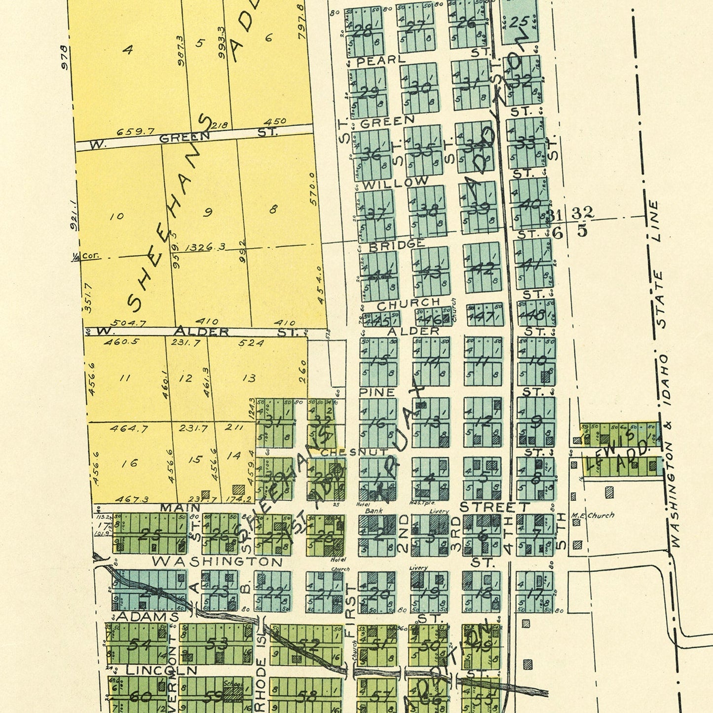 Vintage Map of Farmington, Washington, 1910