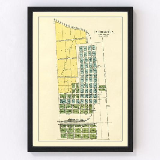 Vintage map of Farmington, Washington, 1910