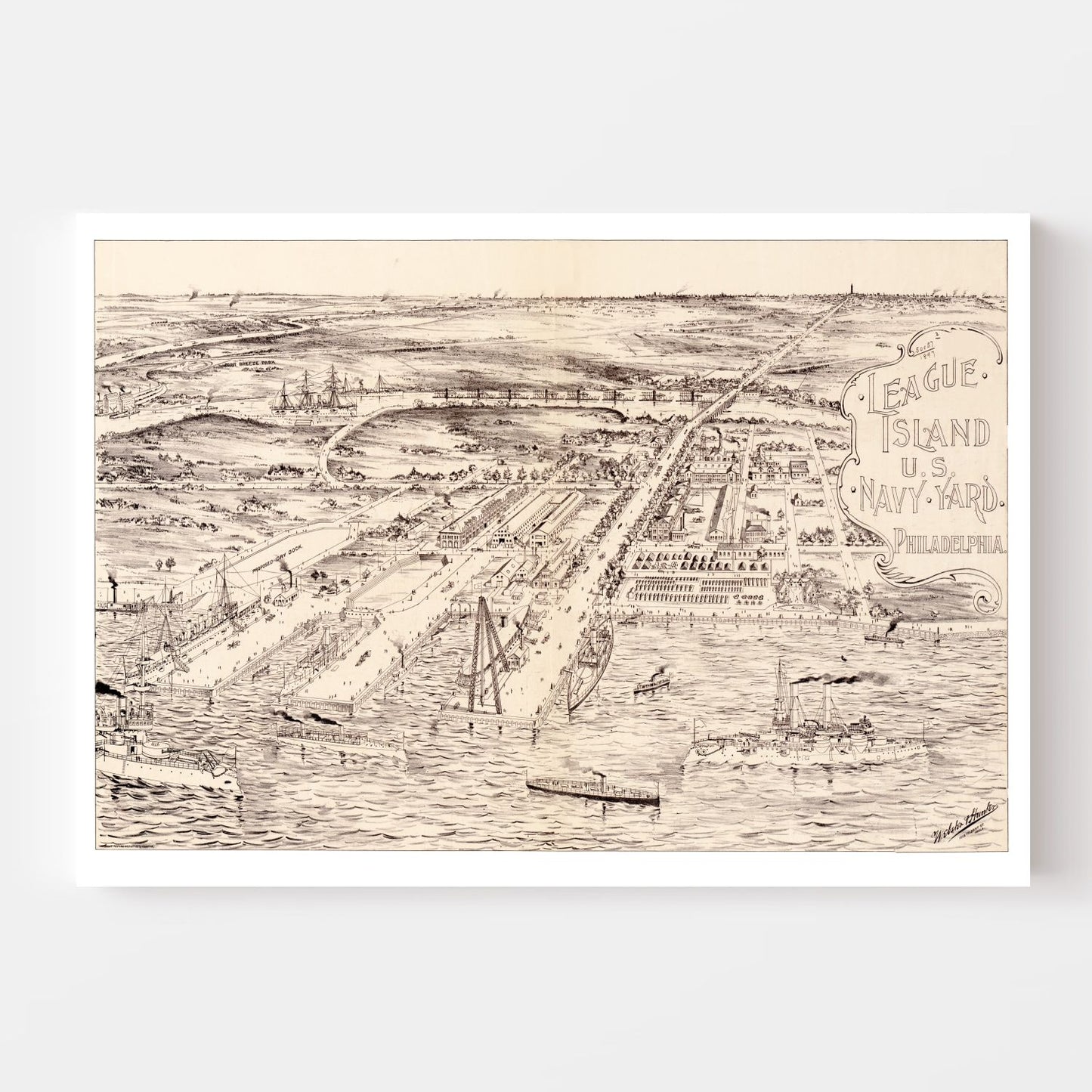 Vintage Map of Philadelphia, Pennsylvania, 1897, No. 2