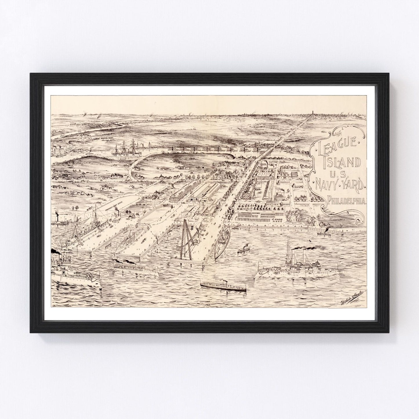 Vintage map of Philadelphia, Pennsylvania, 1897