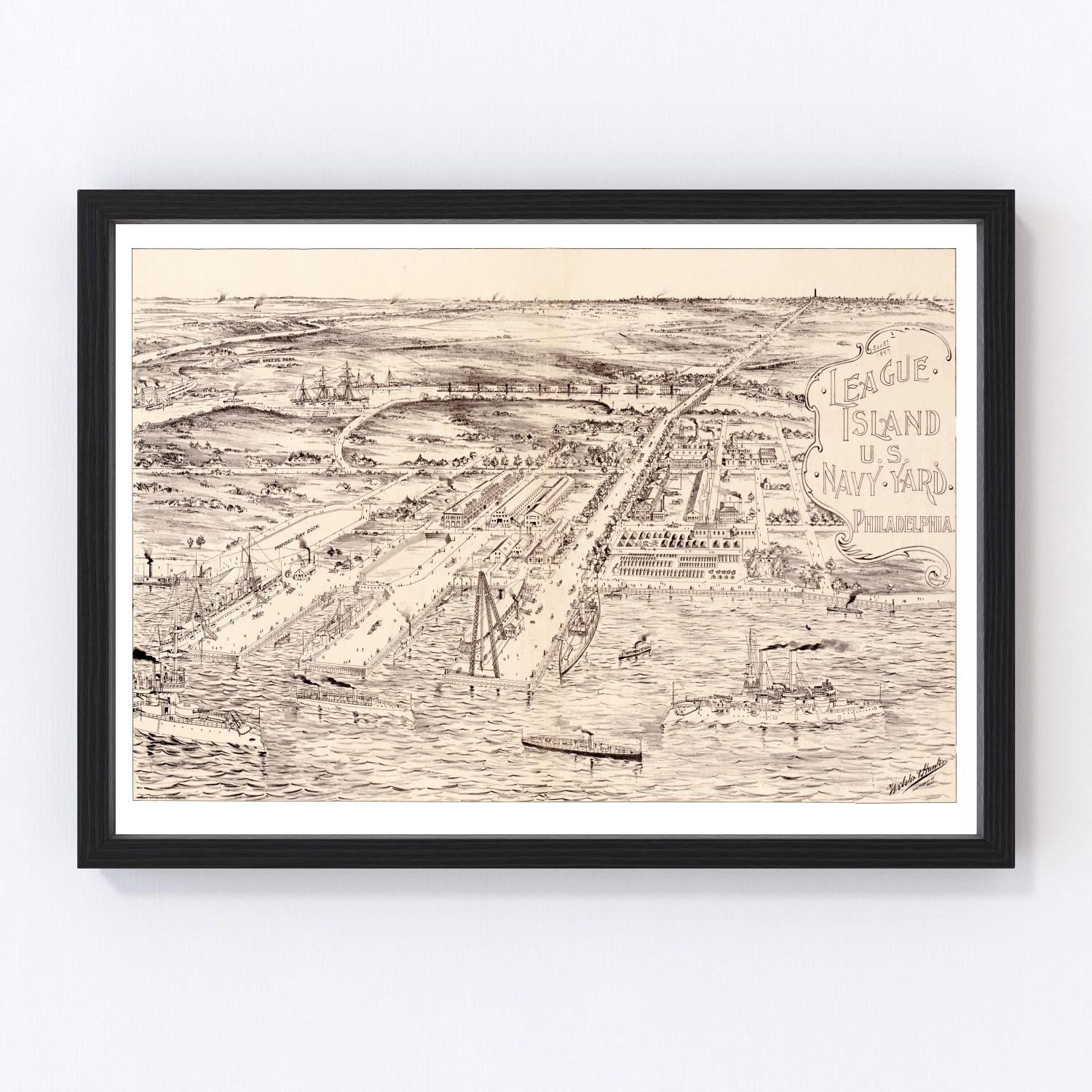 Vintage map of Philadelphia, Pennsylvania, 1897