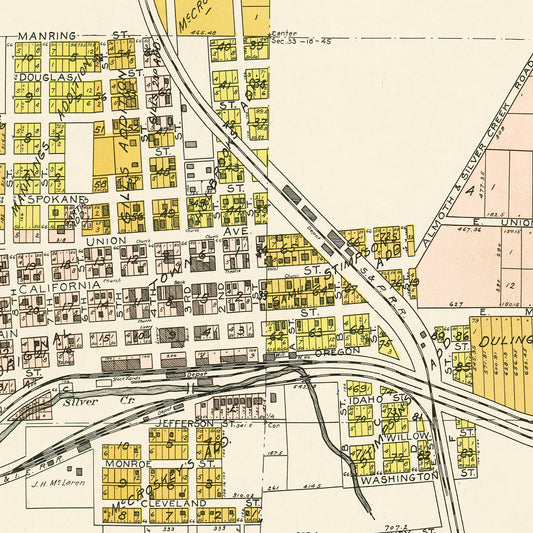 Vintage Map of Garfield, Washington, 1910