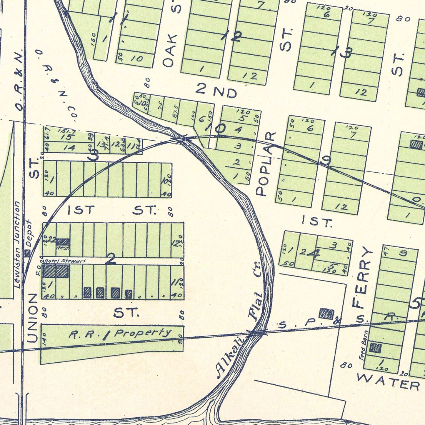 Vintage Map of Texas City, Washington, 1910