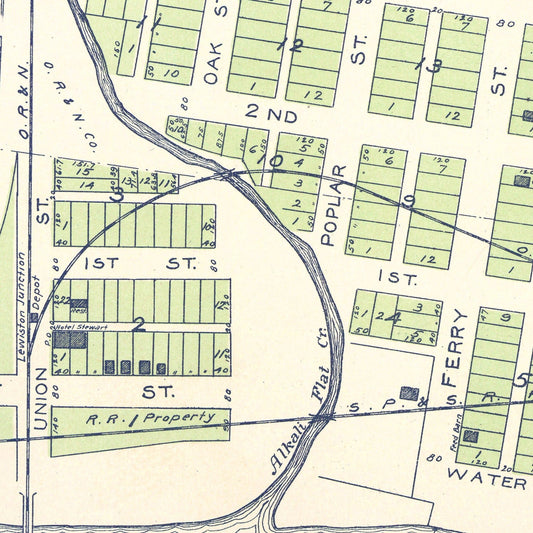 Vintage Map of Texas City, Washington, 1910
