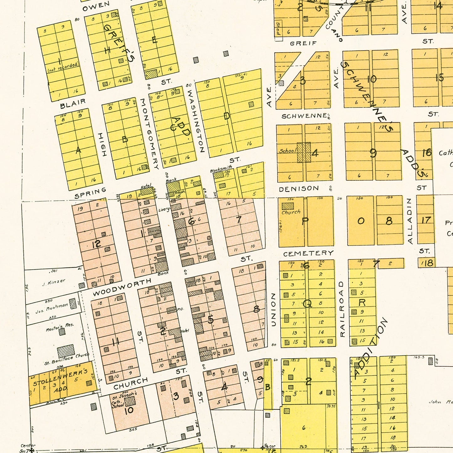Vintage Map of Union Town, Washington, 1910