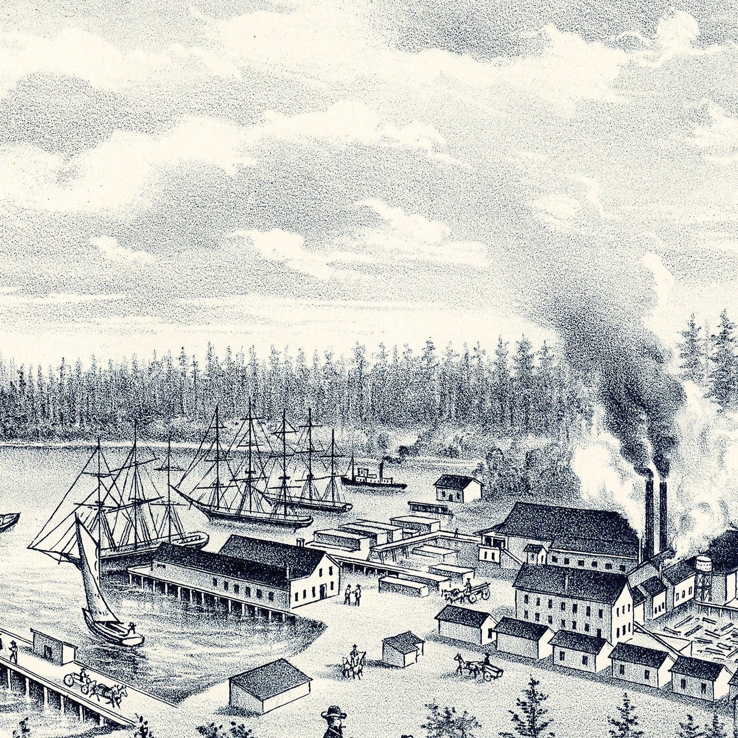 Vintage Map of Port Hadlock, Washington, 1889