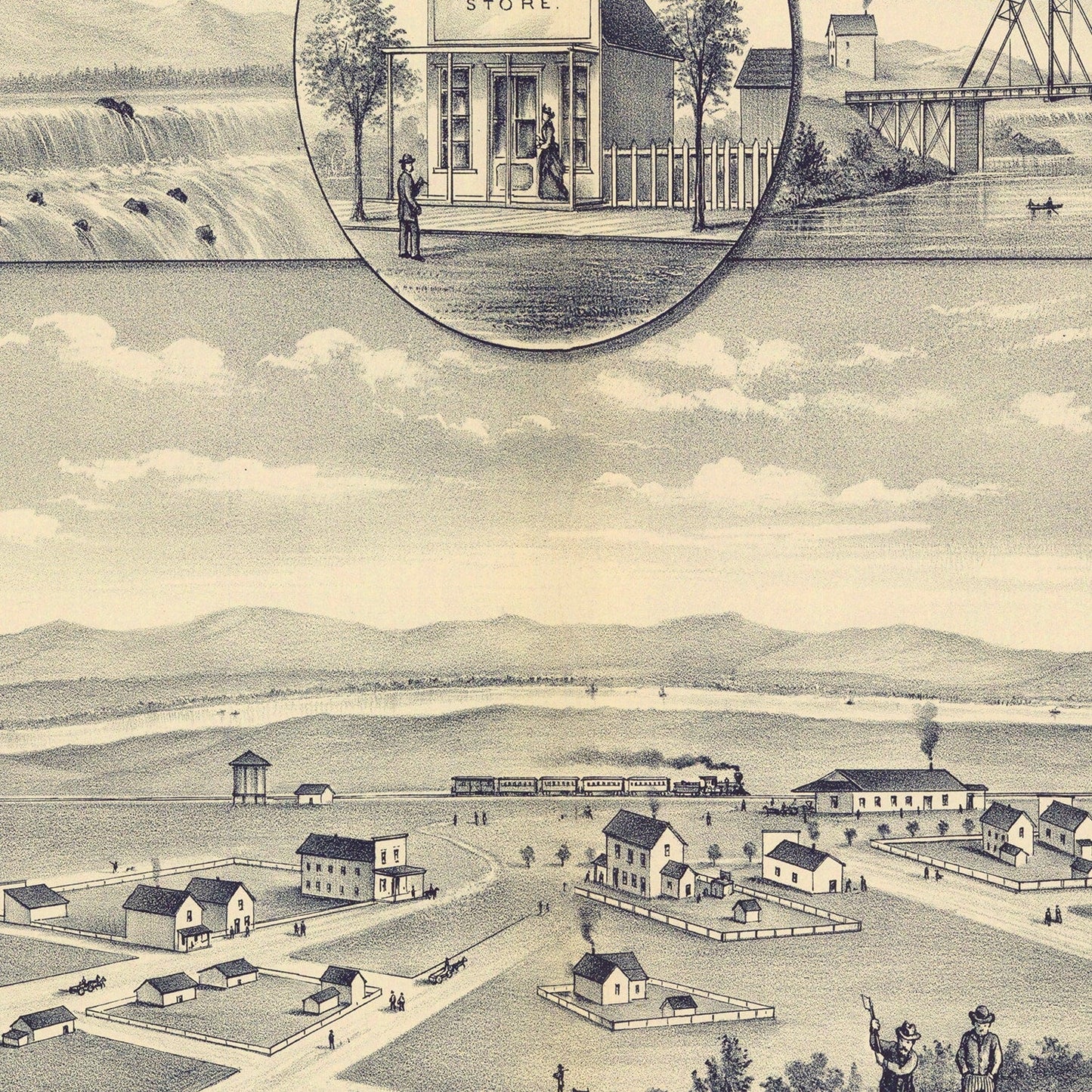 Vintage Map of Prosser, Washington, 1889