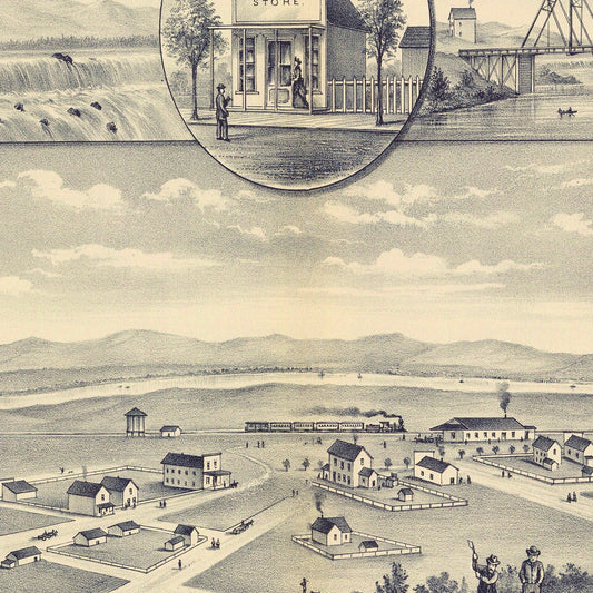 Vintage Map of Prosser, Washington, 1889