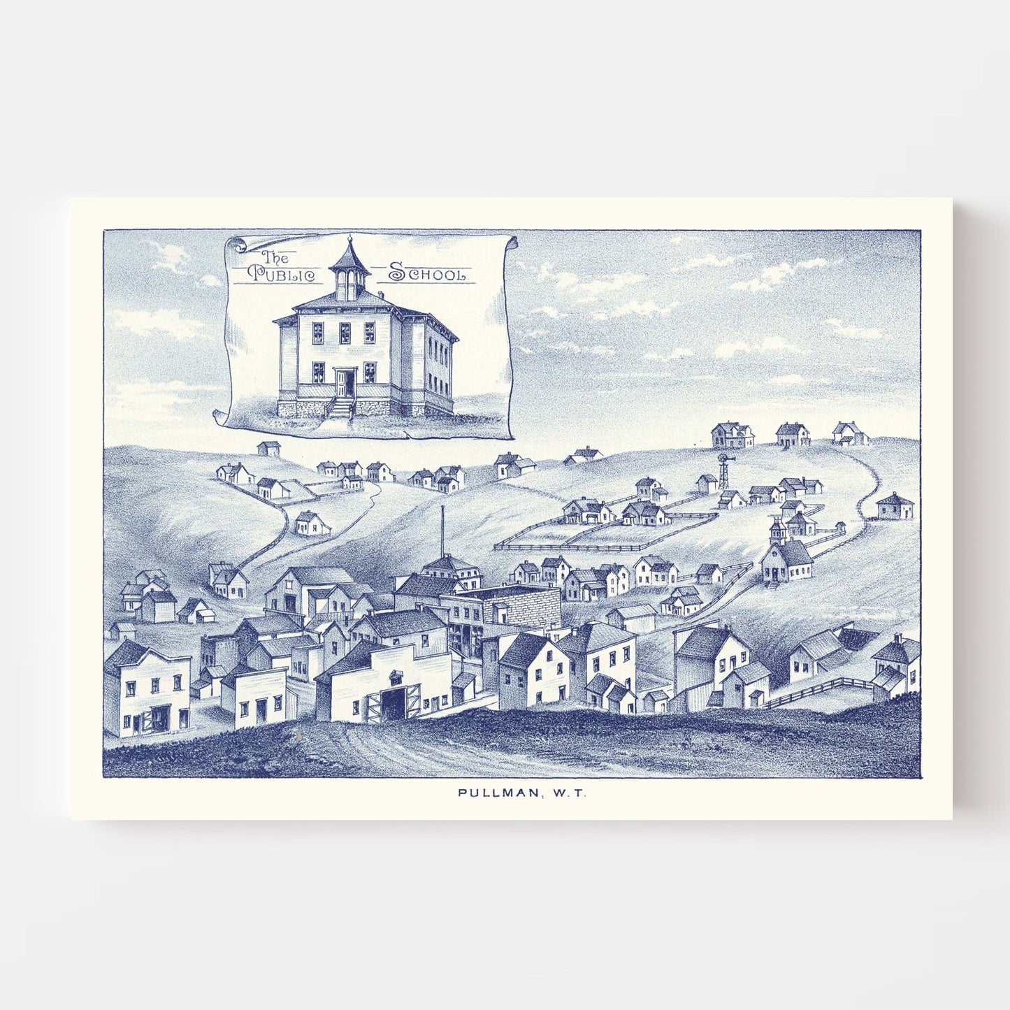 Vintage Map of Pullman, Washington, 1889
