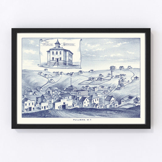 Vintage map of Pullman, Washington, 1889
