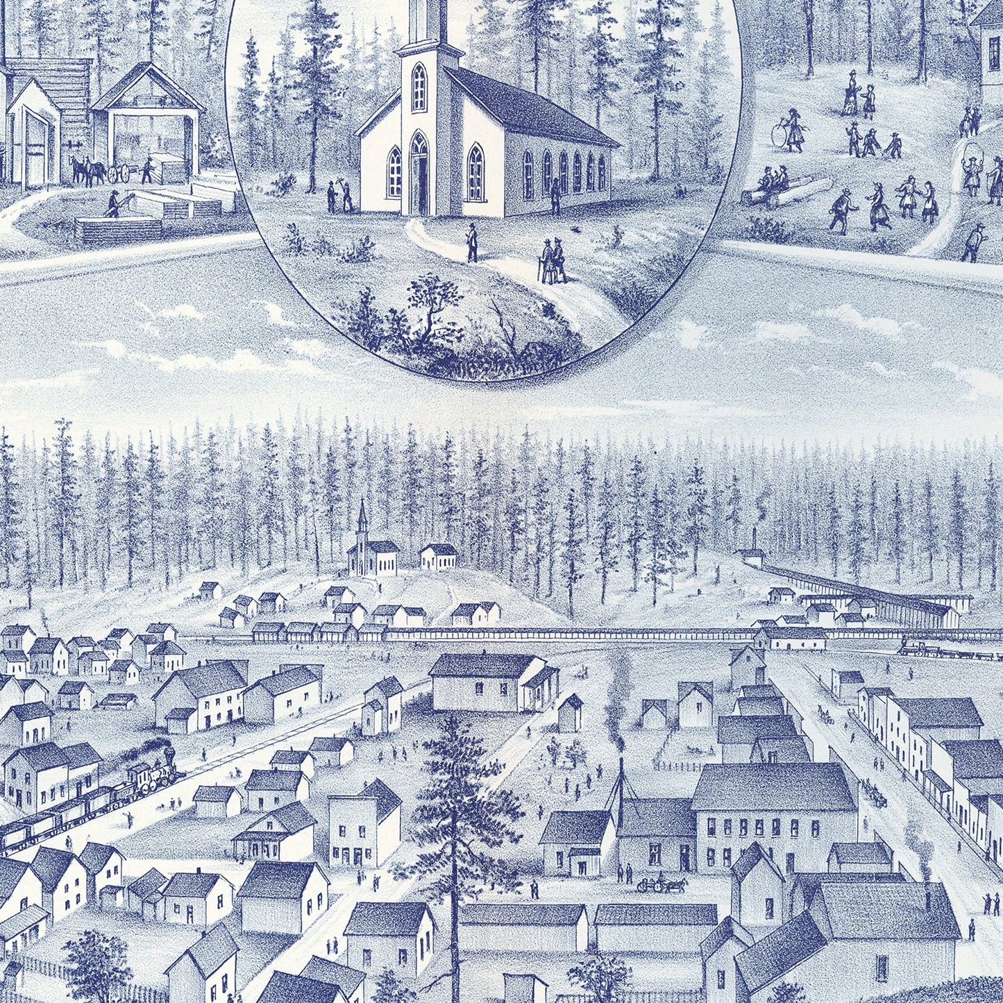 Vintage Map of Roslyn, Washington, 1889