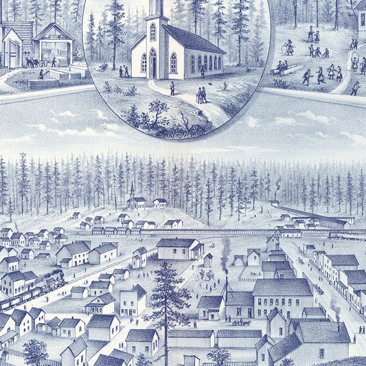 Vintage Map of Roslyn, Washington, 1889