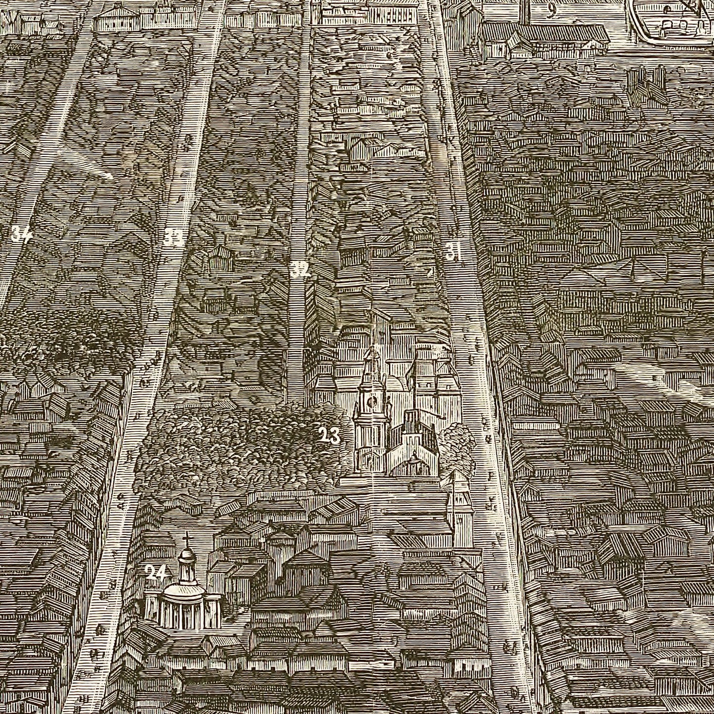Vintage Map of Philadelphia, Pennsylvania, 1876, No. 2