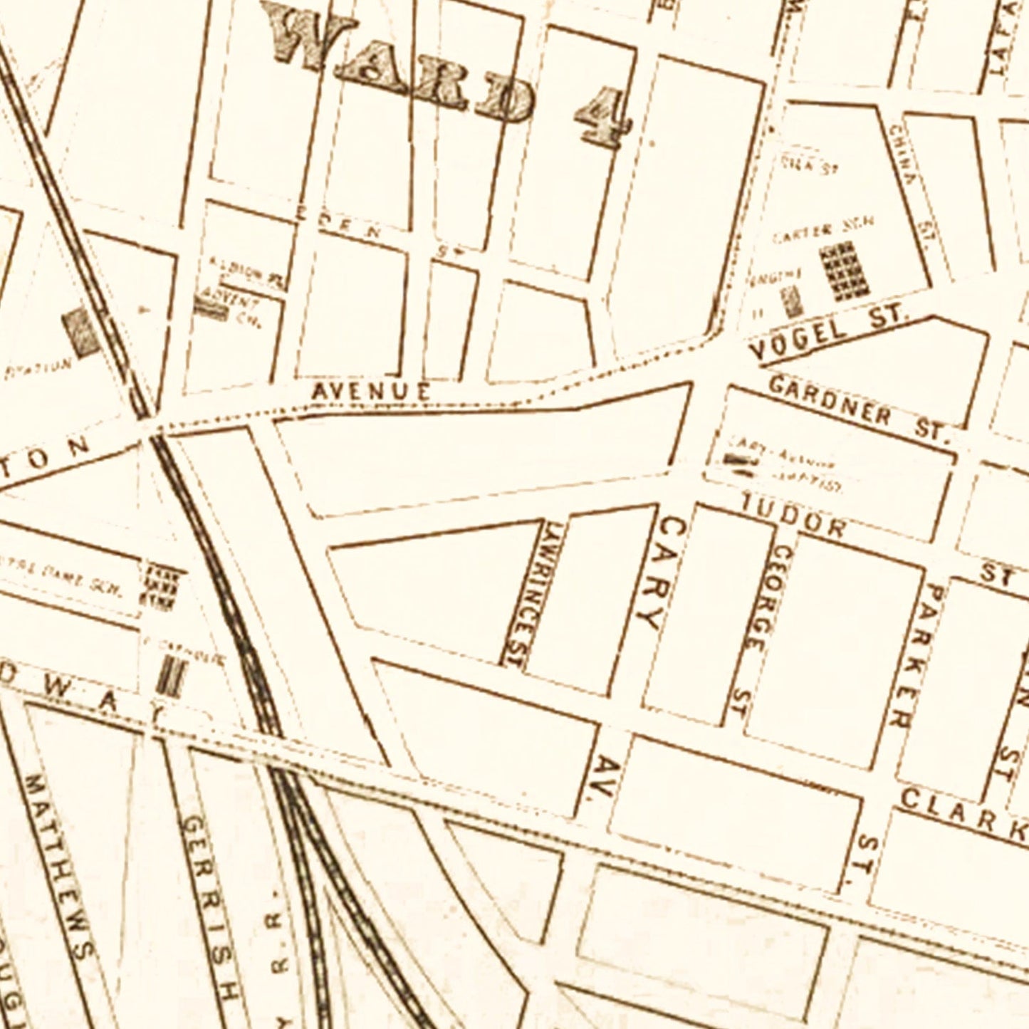 Vintage Map of Chelsea, Massachusetts, 1876