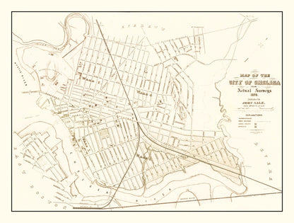 Vintage Map of Chelsea, Massachusetts, 1876