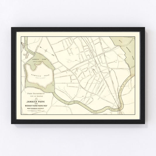 Vintage map of Jamaica Park, Suffolk County, Massachusetts, 1876