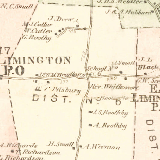 Vintage Map of Limington, Pennsylvania, 1872