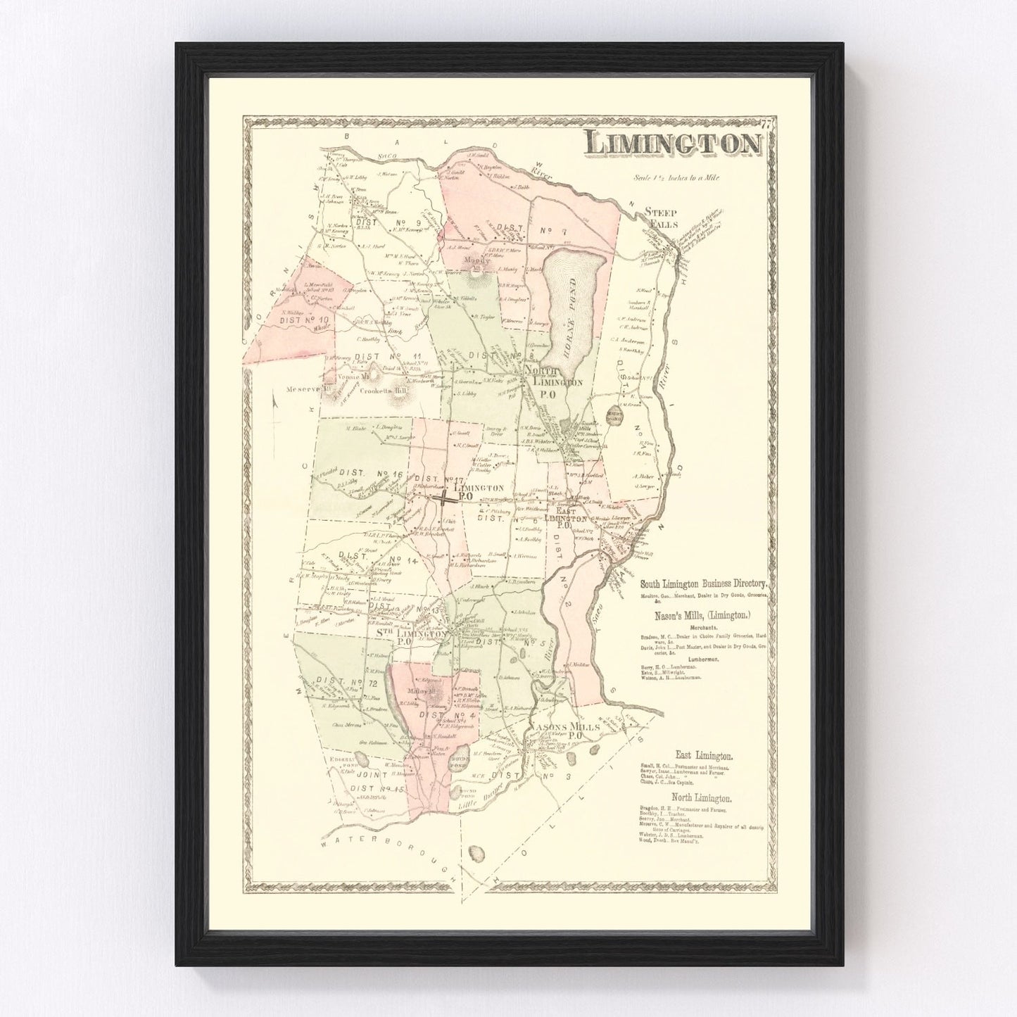 Vintage map of Limington, Pennsylvania, 1872