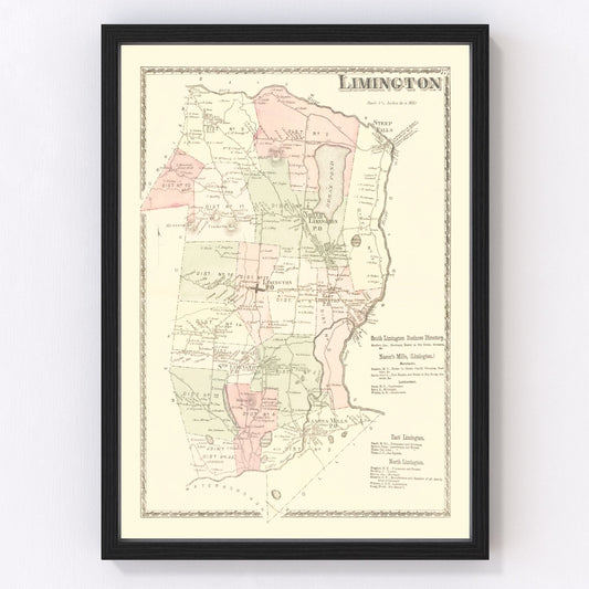 Vintage map of Limington, Pennsylvania, 1872