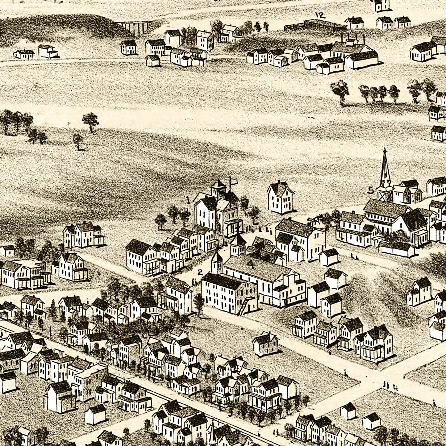 Vintage Map of Plains, Pennsylvania, 1892