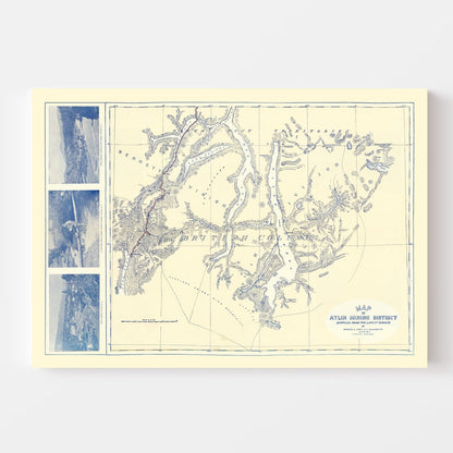 Vintage Map of the Atlin Mining District, 1899
