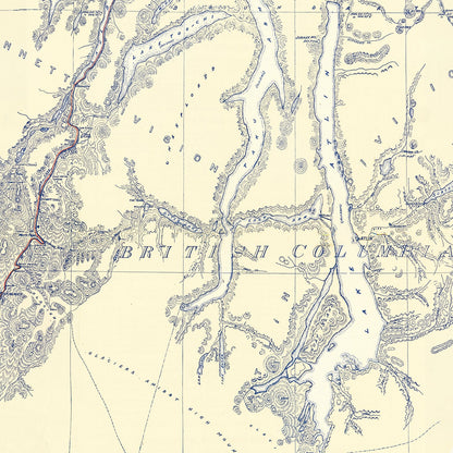 Vintage Map of the Atlin Mining District, 1899