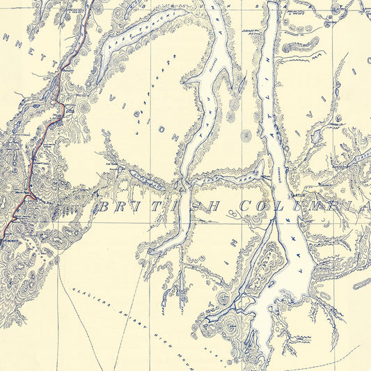 Vintage Map of the Atlin Mining District, 1899