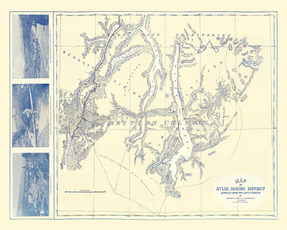 Vintage Map of the Atlin Mining District, 1899
