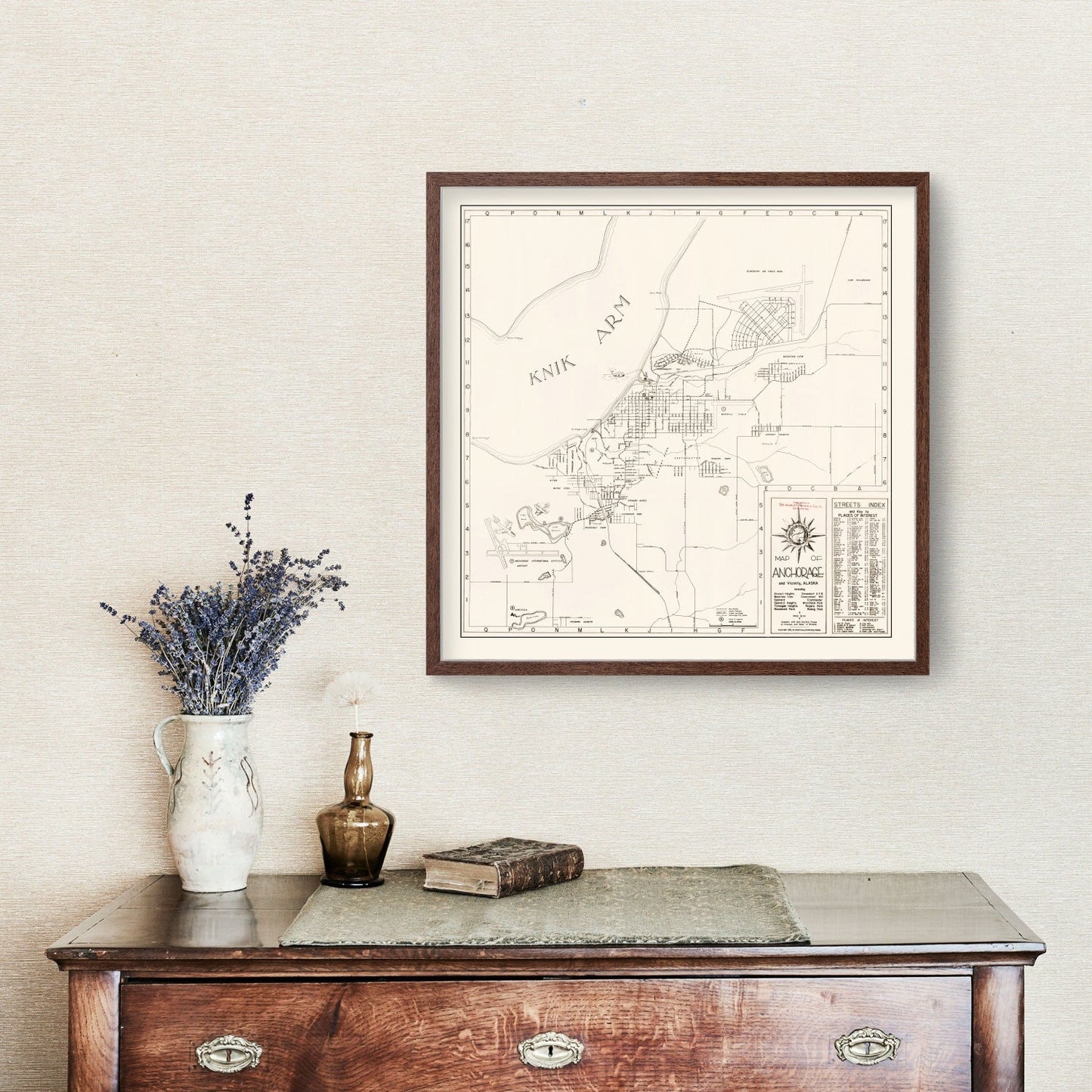 Vintage Map of Anchorage, Alaska, 1951