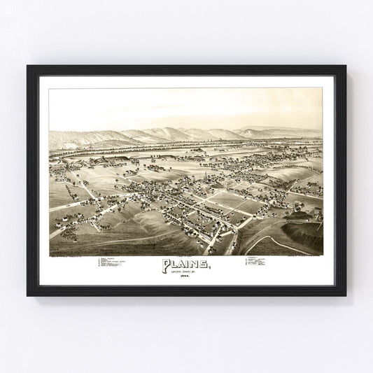 Vintage map of Plains, Pennsylvania, 1892