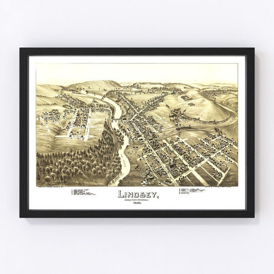 Vintage map of Lindsey, Pennsylvania, 1895