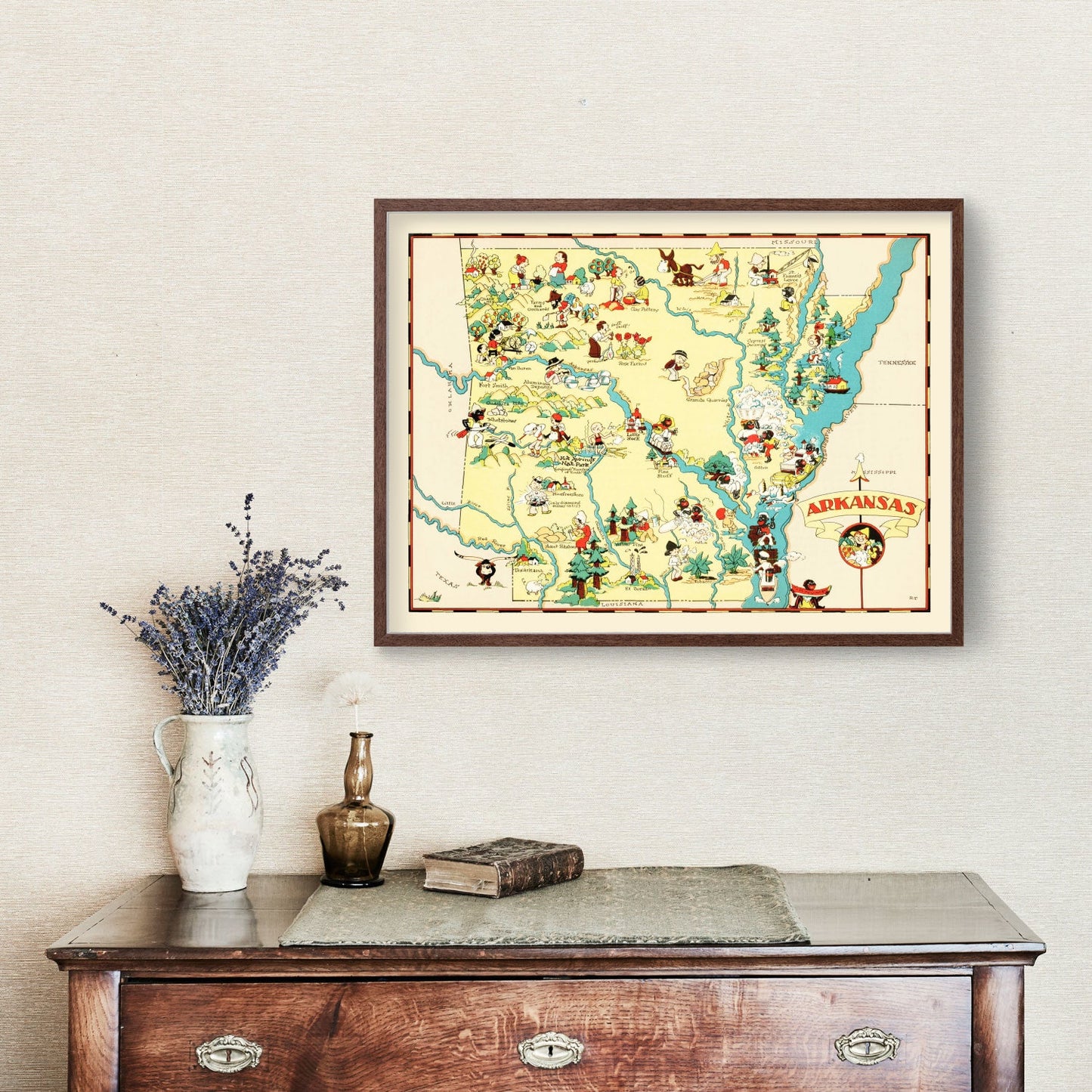Vintage Map of Arkansas, 1935 (Highway Edition)