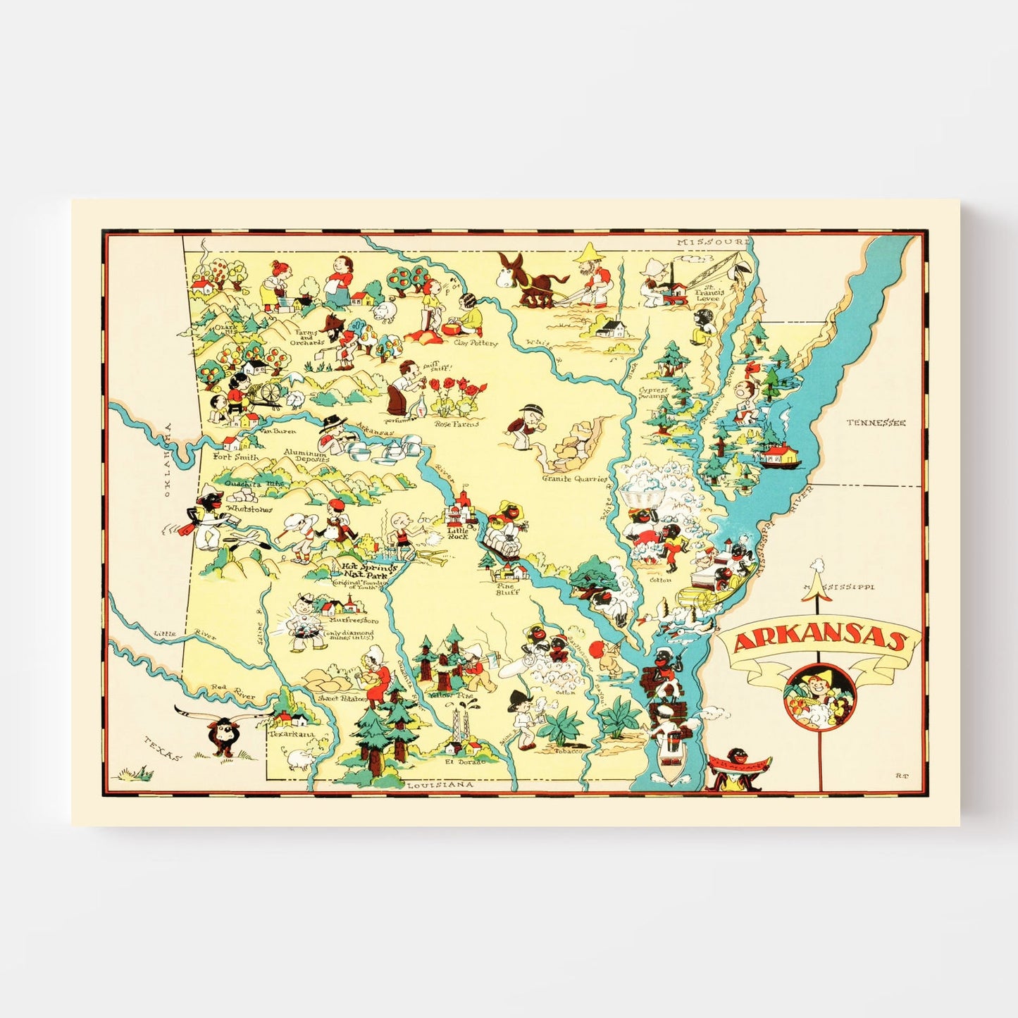 Vintage Map of Arkansas, 1935 (Highway Edition)