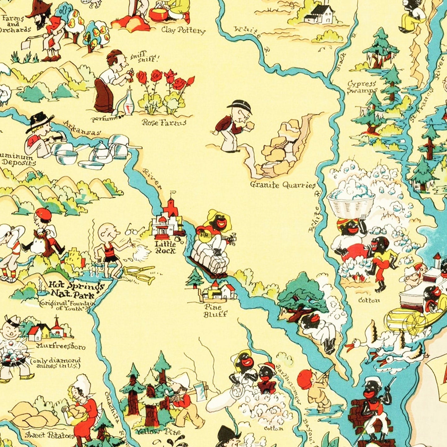 Vintage Map of Arkansas, 1935 (Highway Edition)