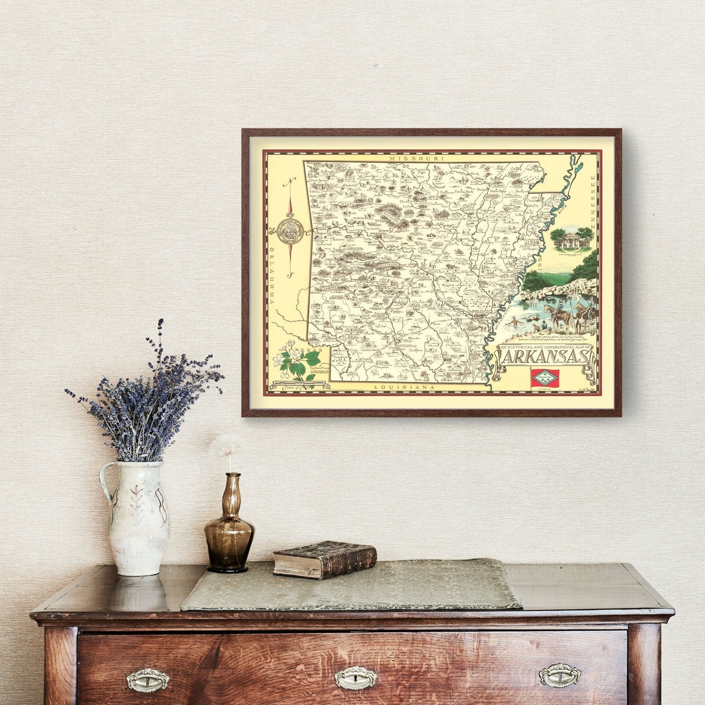 Vintage Map of Arkansas, 1938