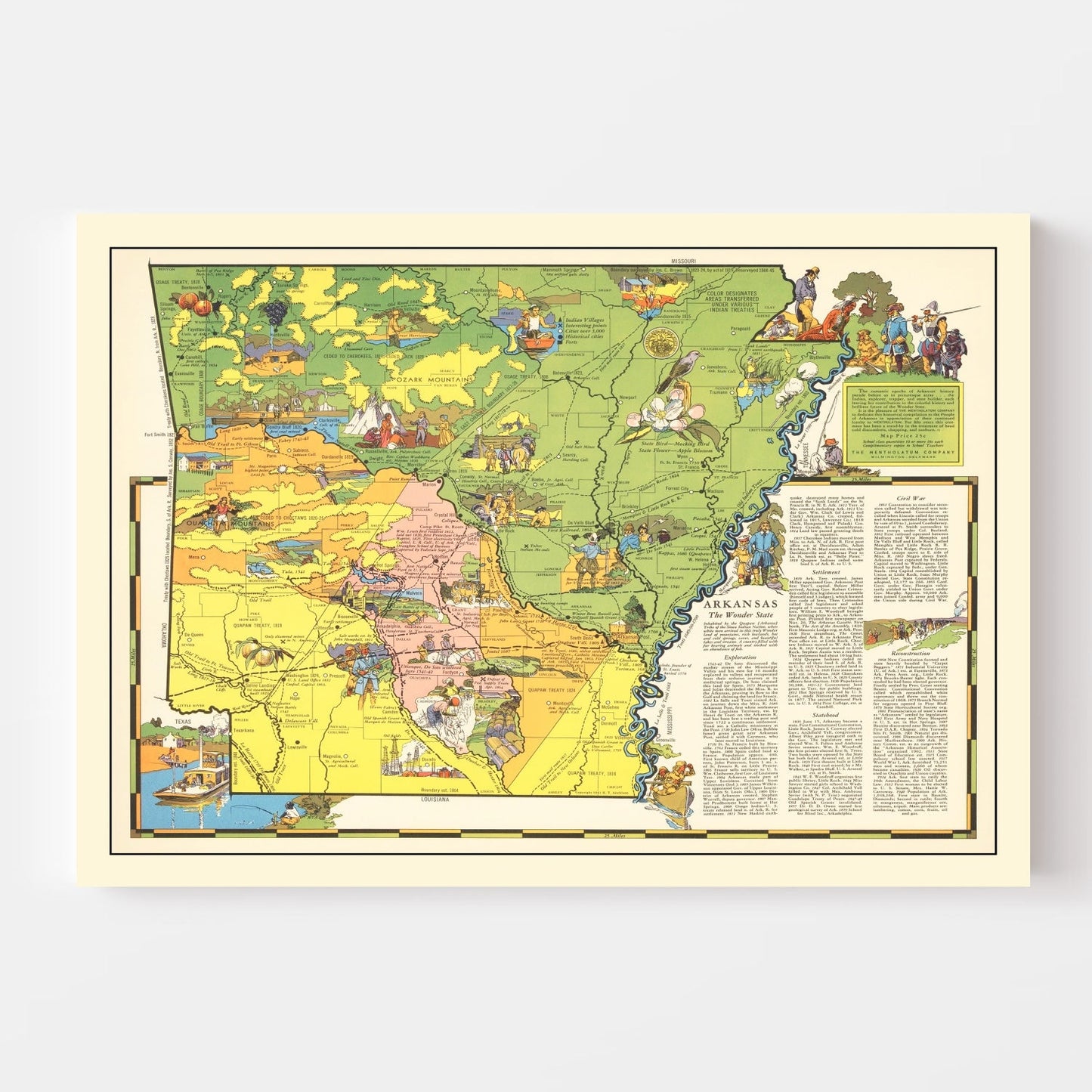 Vintage Map of Arkansas, 1941
